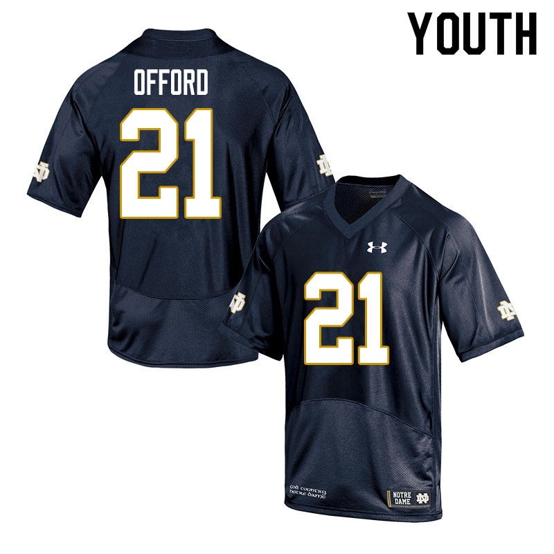Youth #21 Caleb Offord Notre Dame Fighting Irish College Football Jerseys Sale-Navy